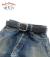INDIGO BENZ LEATHER BELT