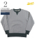 BARNS 2-TONE 両Vガゼット CREW NECK SWEAT