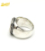 BARNS Antique Button with Silver Ring