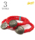 BW White Hearts Concho Bracelet Red