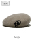 LEATHER WAPPEN FLUFFY BERET