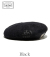 LEATHER WAPPEN FLUFFY BERET