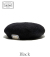 LEATHER WAPPEN FLUFFY BERET