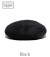 LEATHER WAPPEN FLUFFY BERET