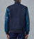 桃太郎ジーンズ HEAVY MELTON x INDIGO LEATHER VARSITY JACKET