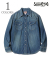 BLUE DENIM WESTERN SHIRT AGED MODEL