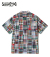MADRAS CHECK PATCHWORK OPEN SHIRT