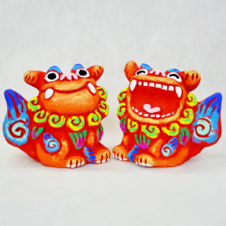 シーサー　（ゆがふL 赤）
