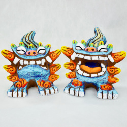 シーサー　（ドーガL 青）