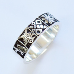 シルバー平打 房指輪 小 幅4mm #8～#21