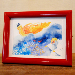 熊谷溢夫のデザイン画（額入り・プリント） 『星砂の由来』