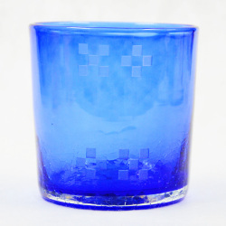 ミンサー入り琉球ガラス／ロックグラス 青
