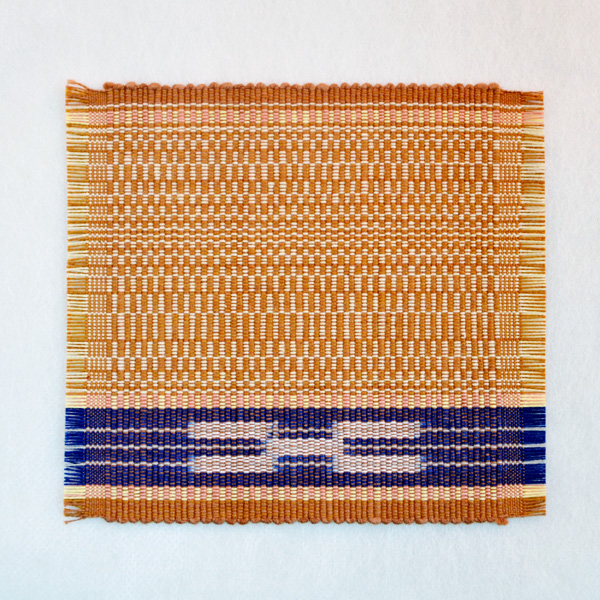 草木染め手織ミンサーコースター #08