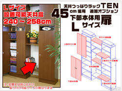 天井つっぱりラックＴＥＮ　専用オプション　45cm幅用　下部本体用扉