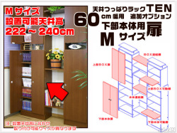 天井つっぱりラックＴＥＮ　専用オプション　60cm幅用　下部本体用扉