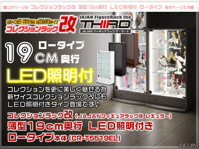 ☆LED照明付き☆ 幅55cm/鍵付 コレクションラック改 汎用29cm奥行