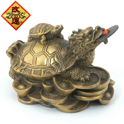 【改運】銅製の龍亀（ロングイ）小【送料無料】(f20101)
