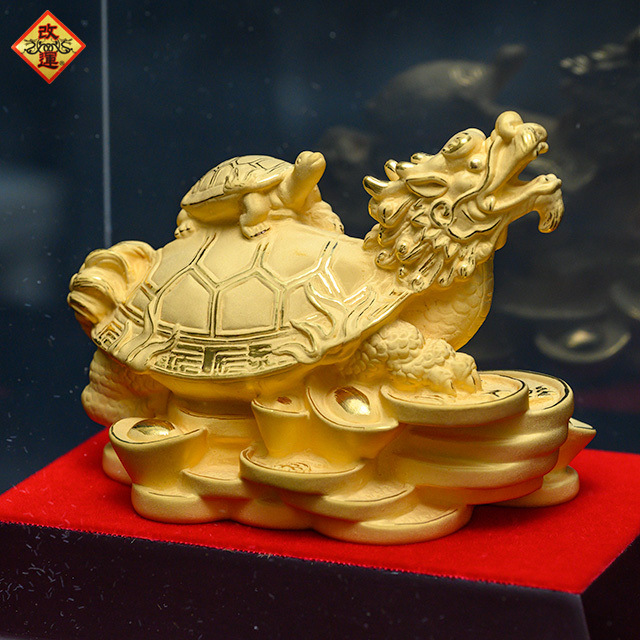 【改運】龍亀【純金仕上げ】（f50274）【送料無料】