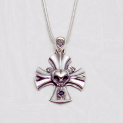 Blue Rosen Iron Croiz Pendant (Large Stone)
