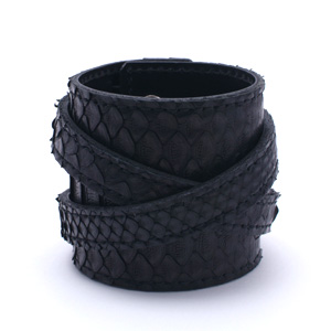 Snake W-rap Wristband (wide) - BK