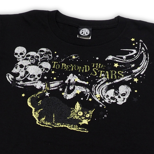 時の黒猫 Tシャツ 星の彼方
