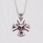 Blue Rosen Iron Croiz Pendant (Large Stone)