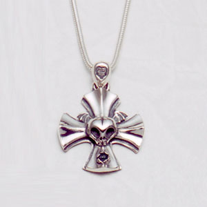 Blue Rosen Iron Croiz Pendant (Large Stone)