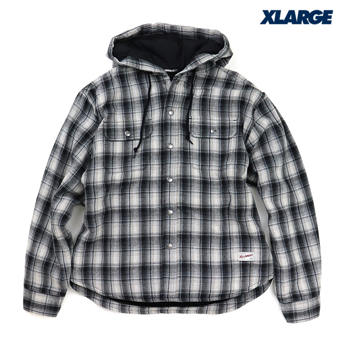 XLARGE,エクストララージ,フーデッドフランネルシャツ,101253014006