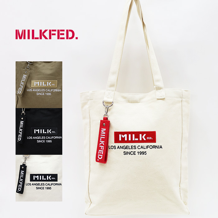 MILKFED ミルクフェドBAR AND UNDERLOGO SQUARE TOTE BAG MILKFED. スクエアトートバッグ103213053030