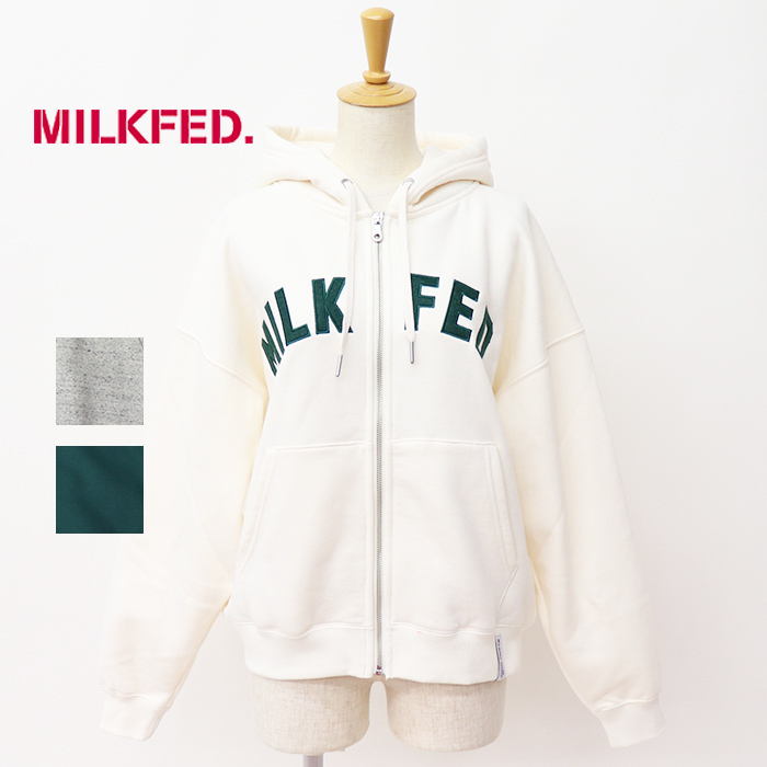 MILKFED. ミルクフェド レディース ARCH LOGO ZIP UP HOODIE MILKFED. ジップパーカー 103233012014