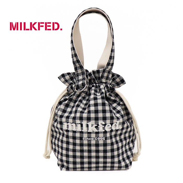 MILKFED ミルクフェド GINGHAM DRAWSTRING COOLER BAG 巾着バッグ 103241053010