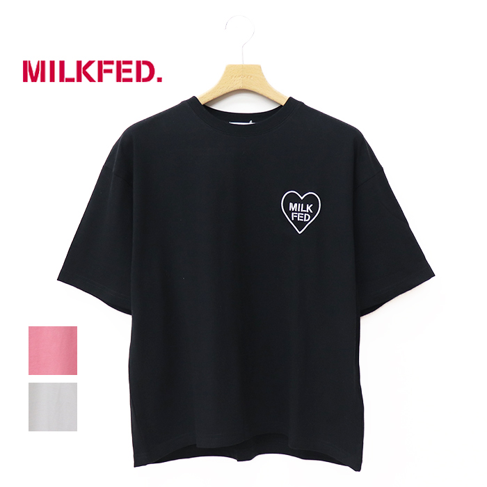 MILKFED ミルクフェド レディース PLAID LOGO WIDE S/S TEE 半袖Tシャツ103252011010