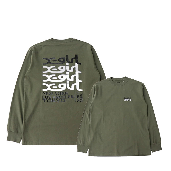 X-girl エックスガール レディース LOGO L/S TEE ロゴTシャツ 105234011003