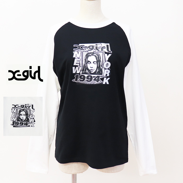 X-girl エックスガール レディース ZINE B/B TEE ベースボールTシャツ 105234011004