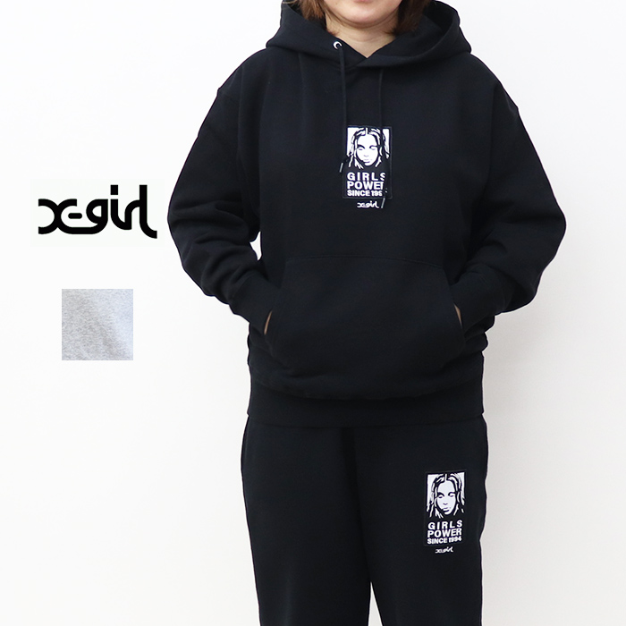 X-girl エックスガール レディース FACE PATCH SWEAT HOODIE スウェットパーカー 105234012020
