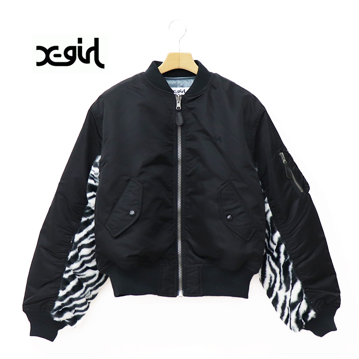 X-girl エックスガール レディース PANELED FUR REVERSIBLE MA-1 JACKET リバーシブルジャケット　 105244021008