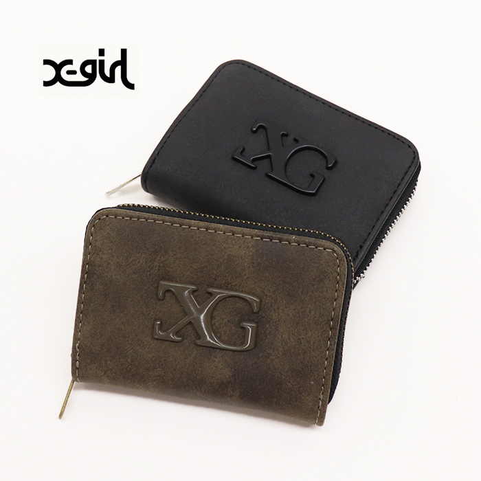 X-girl エックスガール LOGO MARK FAUX LEATHER COIN AND CARD CASE コインケース 105252054009