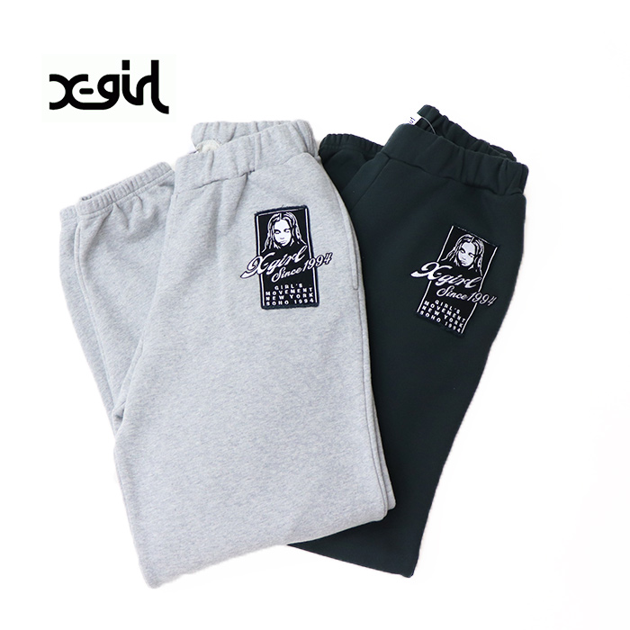X-girl エックスガール レディース FACE BOX PATCH SWEAT PANTS スウェットパンツ 105253031010