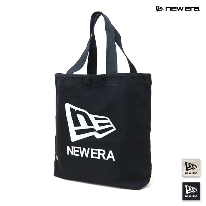 NEW ERA&reg; ニューエラ バッグ Canvas Tote F and W キャンバストート 14L フラッグロゴ アイボリー 14521353 ブラック 14521354
