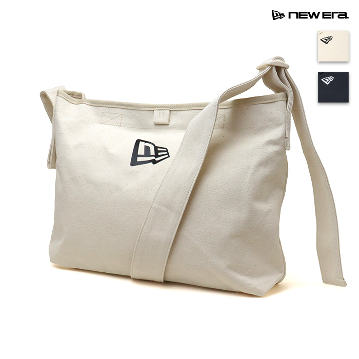 NEW ERA&reg; ニューエラ バッグ Canvas Shoulder Bag キャンバスショルダーバッグ 8L フラッグロゴ アイボリー 14521355 ブラック 14521356