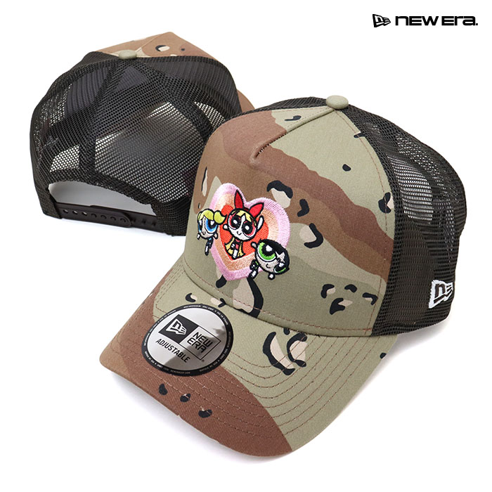 NEW ERA&reg; ニューエラ キャップ 9FORTY A-Frame Trucker The Powerpuff Girls パワーパフ ガールズ ハート デザートカモ 14741732
