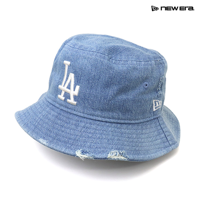 NEW ERA&reg; ニューエラ ハット Bucket 01 バケット01 MLB Damaged Denim ロサンゼルス・ドジャース ウォッシュドデニム 14744778