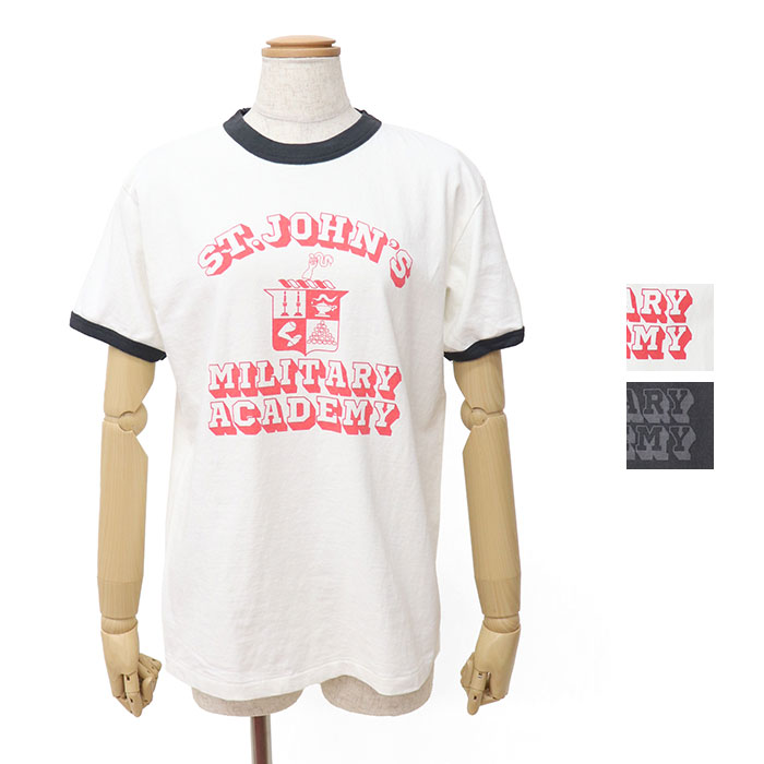 HOUSTON woman ヒューストン ウーマン PIGMENT PRINT RINGER TEE (MILITARY ACADEMY)  ピグメントプリントリンガーTEE 2053W