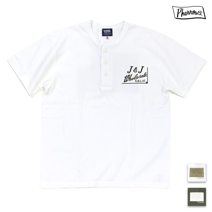 Pherrow's フェローズ プリント ヘンリーネックTシャツ J&J Wholesale 26S-PHNT1