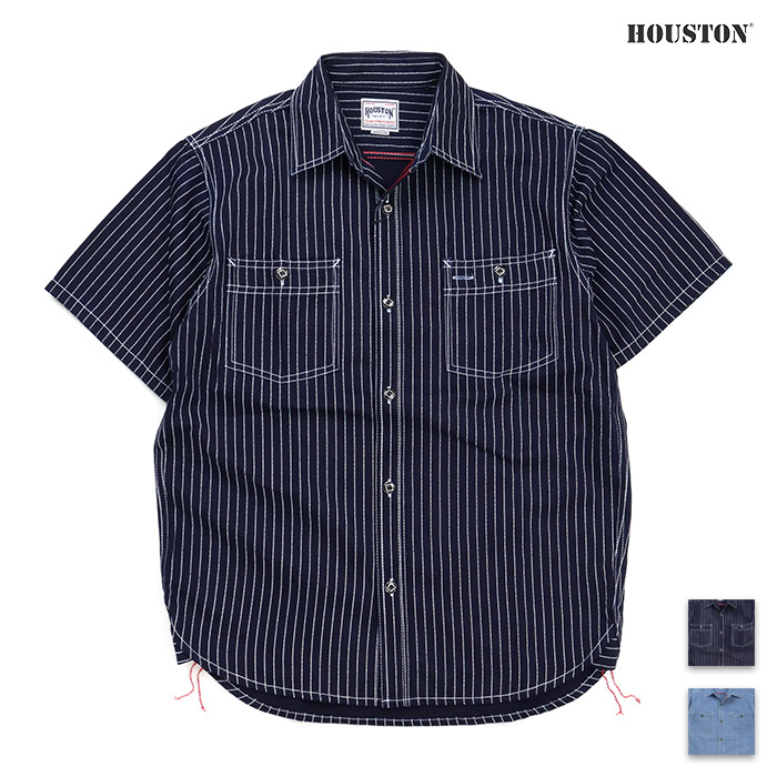 HOUSTON ヒューストン シャツ WABASH SS WORK SHIRT ウォバッシュ 半袖ワークシャツ 41349