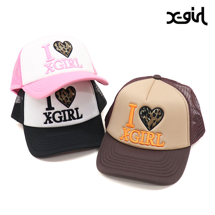 X-girl エックスガール レディース I LOVE X-GIRL TRUCKER CAP メッシュキャップ 105262051010