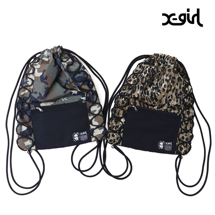X-girl エックスガール FACE LABEL KNAPSACK ナップサック 105262053001