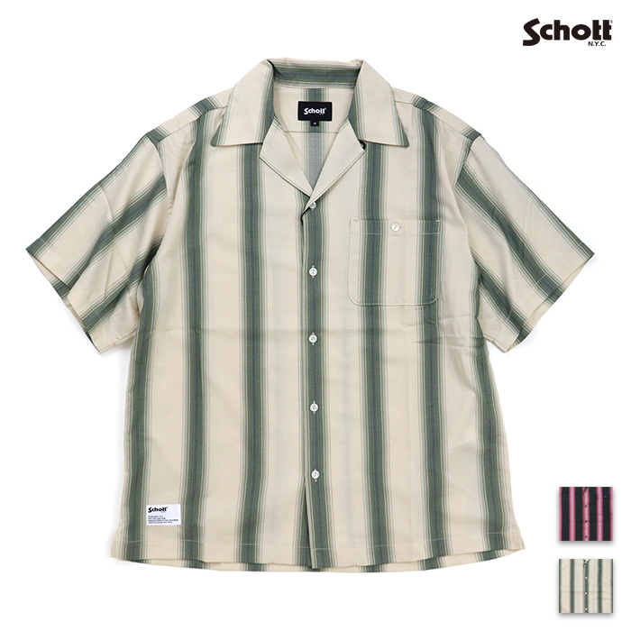 Schott ショット シャツ STRIPE SS SHIRT ストライプ 半袖シャツ 782-6123011