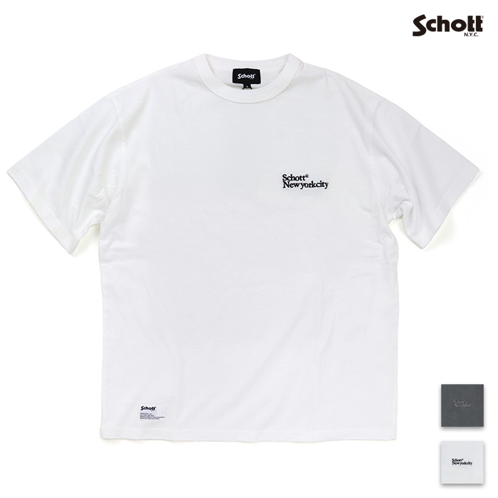 Schott ショット Tシャツ Schott NEW YORK CITY EMB. T-SHIRT ショット ニューヨークシティ 刺繍 Tシャツ 782-6134004