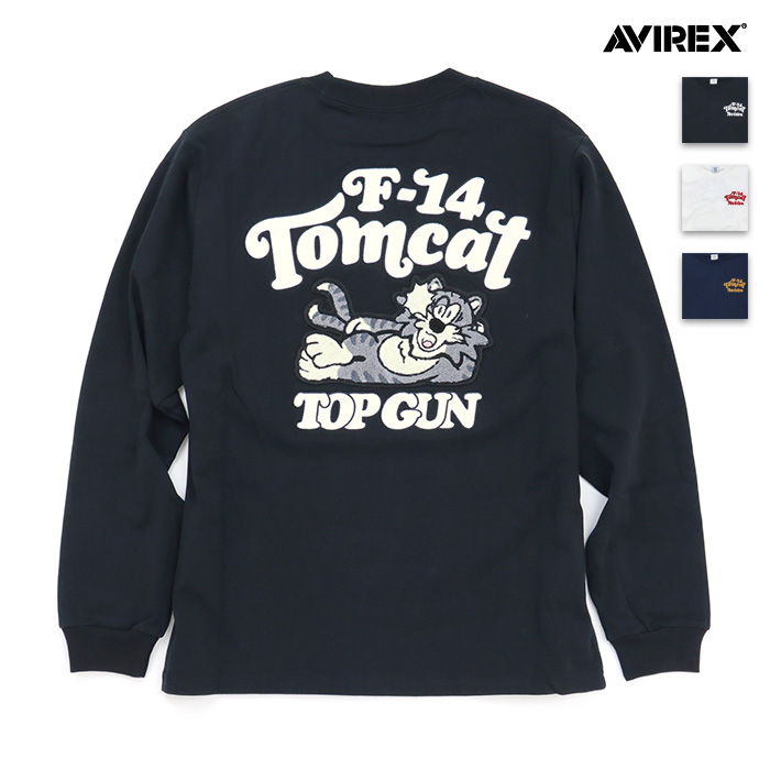 AVIREX アヴィレックス Tシャツ SAGARA TOM CAT LS T-SHIRT サガラ刺繍 トムキャット 長袖Tシャツ 783-3930016